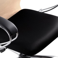 Кресло офисное BRABIX PREMIUM "Ultimate EX-800" хром, плотная двойная сетка Х2, черное/бежевое, 532913 - фото 12