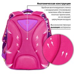Ранец BRAUBERG QUADRO, 3 отделения, с брелоком, "Charming kitten", 37х28х18 см, 270602 - фото 15