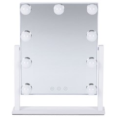 Зеркало для макияжа гримерное с подсветкой, 9 LED-ламп, 3 режима свечения, размер 25х30 см, работа от сети 220 V, цвет белый, BRABIX, 609335 - фото 12