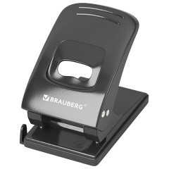 Дырокол металлический BRAUBERG "Office style", до 60 листов, черный, 273956