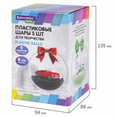 Пластиковые шары для поделок, 8 см, 5 шт., BRAUBERG HOBBY, 665391 - фото 6
