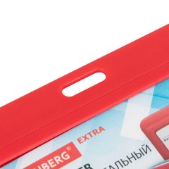 Бейдж горизонтальный (54х85 мм), красный, МАТОВАЯ ПОВЕРХНОСТЬ, BRAUBERG EXTRA, 238820 - фото 6