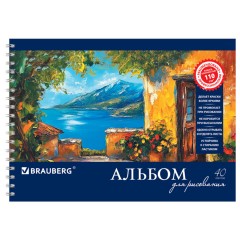 Альбом для рисования, А4, 40 листов, гребень, обложка картон, BRAUBERG, 205х290 мм, "Пейзаж с цветами" (2 вида), 103730 Альбом для рисования, А4, 40 листов, гребень, обложка картон, BRAUBERG, 205х290 мм, "Пейзаж с цветами" (2 вида), 103730 - фото 2