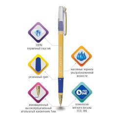 Ручка шариковая масляная с грипом BRAUBERG "i-Rite GT Vanilla", СИНЯЯ, корпус кремовый, узел 1 мм, 143304 Ручка шариковая масляная с грипом BRAUBERG "i-Rite GT Vanilla", СИНЯЯ, корпус кремовый, узел 1 мм, 143304 - фото 9