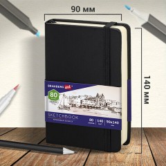 Скетчбук, слоновая кость 140 г/м2 90х140 мм, 80 л., КОЖЗАМ, резинка, BRAUBERG ART CLASSIC, черный, 113188 Скетчбук, слоновая кость 140 г/м2 90х140 мм, 80 л., КОЖЗАМ, резинка, BRAUBERG ART CLASSIC, черный, 113188 - фото 6