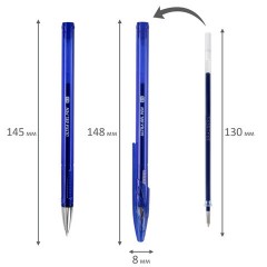 Ручки гелевые BRAUBERG "ULTRA GEL", НАБОР 10 ШТУК (4 ЧЕРНЫХ, 4 СИНИХ, 2 КРАСНЫХ), стандартный наконечник 0,5 мм, линия 0,35 мм, 144270 - фото 12