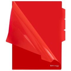 Папка-уголок 3 отделения, жесткая, непрозрачная, А4, BRAUBERG "SPECIAL", красная, 0,15 мм, 273064 - фото 3