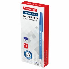 Ручка шариковая BRAUBERG "Capital blue", СИНЯЯ, корпус soft-touch голубой, узел 0,7 мм, линия письма 0,35 мм, 142493 - фото 9