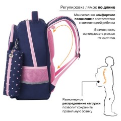 Рюкзак ЮНЛАНДИЯ COMPLETE с пеналом в комплекте, эрго-спинка, "Pink bow", 42х29х14 см, 229972 Рюкзак ЮНЛАНДИЯ COMPLETE с пеналом в комплекте, эрго-спинка, "Pink bow", 42х29х14 см, 229972 - фото 10