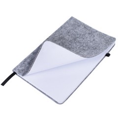 Блокнот А5 138x213 мм BRAUBERG "Voylok", войлок, резинка, держатель, 80 л., клетка, серый, 117135 - фото 5