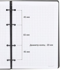 Тетрадь на кольцах А5, 160х212 мм, 120 л., под кожу, вырубка, резинка, стикеры, BRAUBERG, "Туман", 405231 - фото 6