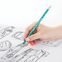 Карандаш чернографитный с ластиком STAFF EVERYDAY BLP-GRN, 1 шт., НВ, пластик., корпус зеленый, 181939 - фото 8