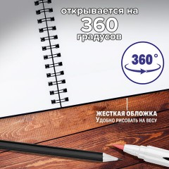 Скетчбук для графики и маркеров, "БРИСТОЛЬ" 200 г/м2, 148х210 мм, 30 листов, ГРЕБЕНЬ, BRAUBERG ART PREMIERE, 115108 Скетчбук для графики и маркеров, "БРИСТОЛЬ" 200 г/м2, 148х210 мм, 30 листов, ГРЕБЕНЬ, BRAUBERG ART PREMIERE, 115108 - фото 6