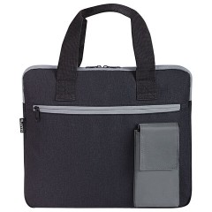 Сумка для документов STAFF DELEGATE на молнии, два кармана, полиэстер, черная/серая, 30х34х2 см, 272619 - фото 2
