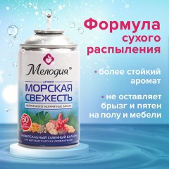 Сменный баллон 250 мл МЕЛОДИЯ "Морская свежесть", для автоматических освежителелей, универсальный, 605226 Сменный баллон 250 мл МЕЛОДИЯ "Морская свежесть", для автоматических освежителелей, универсальный, 605226 - фото 11