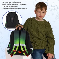 Ранец BRAUBERG KIDS STANDARD, 2 отделения, "Зеленый город", 36х28х14 см, 274428 - фото 9