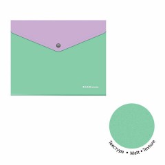 Папка-конверт с кнопкой ERICH KRAUSE "Matt Pastel Bloom", А5+, до 120 л., с карманом, ассорти, 0,18 мм, 61150 - фото 4