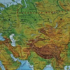 Карта мира физическая 199х134 см, 1:15,5М, с ламинацией, интерактивная, в тубусе, BRAUBERG, 112389 - фото 3