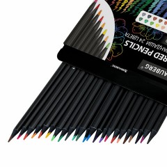 Карандаши цветные чёрное дерево BRAUBERG BLACK WOOD, 24 цвета, трехгранные, мягкий грифель 3 мм, 181949 - фото 6