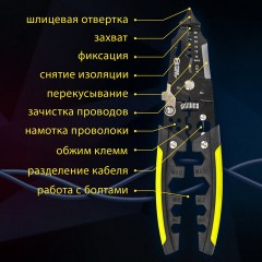 Плоскогубцы многофункциональные 32 в 1, 190 мм, марганцевая сталь 65Mn, ГРАНДМАСТЕР, PL-190, 671260 Плоскогубцы многофункциональные 32 в 1, 190 мм, марганцевая сталь 65Mn, ГРАНДМАСТЕР, PL-190, 671260 - фото 14