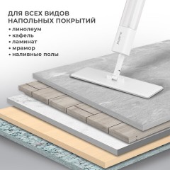 Насадки МОП для швабры липучка, КОМПЛЕКТ 2 шт., плотная микрофибра, 38х12,5 см, LAIMA, 609148 - фото 6