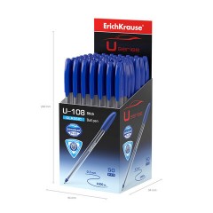 Ручка шариковая ERICH KRAUSE "U-108 Stick Classic", СИНЯЯ, узел 1 мм, линия 0,3 мм, 47564 - фото 5