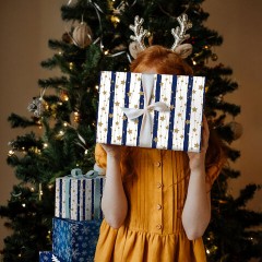 Бумага упаковочная новогодняя НАБОР 3 шт., "Blue Collection", 70х100 см, 3 дизайна, ЗОЛОТАЯ СКАЗКА, 592058 - фото 12