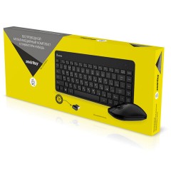Набор беспроводной SMARTBUY 220349AG, клавиатура, мышь 2 кнопки + 1 колесо, черный, SBC-220349AG-K - фото 3