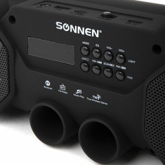 Колонка портативная с подсветкой SONNEN B306, 12 Вт, Bluetooth, FM-тюнер, microSD, MP3-плеер, черная, 513479 Колонка портативная с подсветкой SONNEN B306, 12 Вт, Bluetooth, FM-тюнер, microSD, MP3-плеер, черная, 513479 - фото 6
