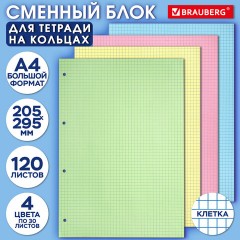 Сменный блок к тетради на кольцах БОЛЬШОЙ ФОРМАТ А4, 120 л., BRAUBERG, (4 цвета по 30 листов), 404519 Сменный блок к тетради на кольцах БОЛЬШОЙ ФОРМАТ А4, 120 л., BRAUBERG, (4 цвета по 30 листов), 404519 - фото 11
