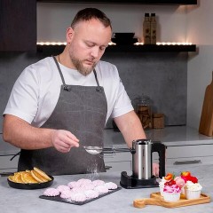Миксер TIMBERK T-HM40S49, 550 Вт, 5 скоростей, 2 венчика, 2 крюка для теста, подставка, стальной - фото 18