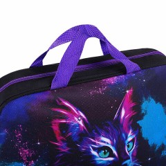 Папка на молнии с ручками BRAUBERG А4, 1 отделение, полиэстер, 80 мм, "Neon cat", 271482 - фото 4
