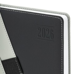 Ежедневник датированный 2026, А5, 138х213 мм, BRAUBERG "Swirl", под кожу, держатель для ручки, серый, 117482 - фото 4