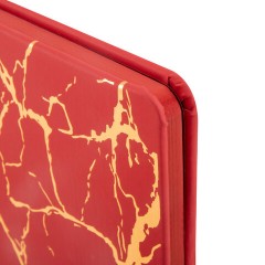 Блокнот А5 148x213 мм, BRAUBERG "Goldy", под кожу, застёжка, цветной срез, красный, 118646 - фото 4