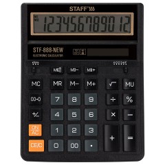 Калькулятор настольный STAFF STF-888-New (202x158 мм), 12 разрядов, двойное питание, черный, 273831