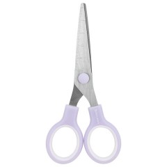 Ножницы BRAUBERG KIDS 130 мм, ручки лавандовые, закругленные лезвия с линейкой, 274061 - фото 2