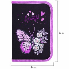 Пенал BRAUBERG с наполнением, 1 отделение, 1 откидная планка, 24 предмета, 21х14 см, "Flower butterfly", 271524 Пенал BRAUBERG с наполнением, 1 отделение, 1 откидная планка, 24 предмета, 21х14 см, "Flower butterfly", 271524 - фото 7