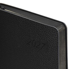 Ежедневник датированный 2027, А5, 138x213 мм, BRAUBERG "Stylish", под кожу, гибкий, черный, 117978 - фото 3