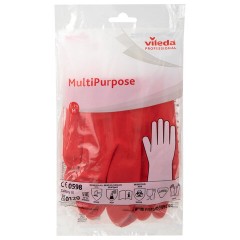 Перчатки VILEDA PROFESSIONAL многоцелевые латексные, МНОГОРАЗОВЫЕ, х/б напыление, ПРОЧНЫЕ, M (средний), красный, 174343 - фото 14