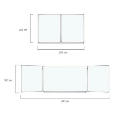 Доска магнитно-маркерная 3-х элементная 100х150/300 см, 5 рабочих поверхностей, белая, STAFF, 238010 - фото 8