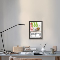 Рамка 21х30 см со стеклом, багет 18 мм МДФ, STAFF "Grand", цвет венге, 391330 - фото 6