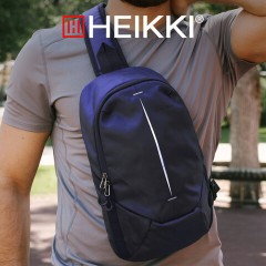 Рюкзак однолямочный HEIKKI SPORTING (ХЕЙКИ), светоотражающая полоса, синий, 37х23х10 см, 273904 - фото 16