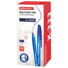 Ручка шариковая BRAUBERG "X-333", СИНЯЯ, корпус тонированный, узел 0,7 мм, линия письма 0,35 мм, 142828 - фото 9