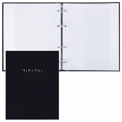 Тетрадь на кольцах А5 175х215 мм, 120 л., твердый картон, клетка, BRAUBERG "Minimal black", 404713 - фото 5