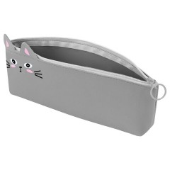 Пенал ЮНЛАНДИЯ ЮНИОР, 1 отделение, искусственная кожа, "Gray kitty", 20х9х7 см, 273819 - фото 5