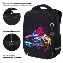 Ранец BRAUBERG LIGHT, 1 отделение, с брелоком, "Neon drift", 36х26х13 см, 272027 - фото 14