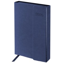 Ежедневник датированный 2026 А5 148х218 мм, GALANT "Magnetic", под кожу, клапан, синий, 117485