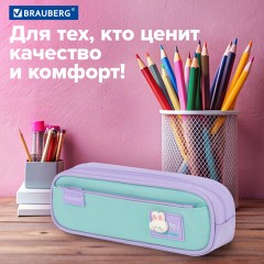 Пенал-футляр BRAUBERG, 2 отделения, 3D-элемент, полиэстер, "Cute bunny", 23х8х5 см, 273571 - фото 11