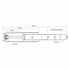 Газлифт B-100 короткий, ХРОМ, длина в открытом виде 346 мм, d 50 мм, класс 2, WBZ (ВБЗ), 533073 - фото 3