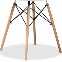 Стол обеденный BRABIX "Eames T-01", круглый, диаметр 80 см, опоры дерево, белый, 532633 - фото 3